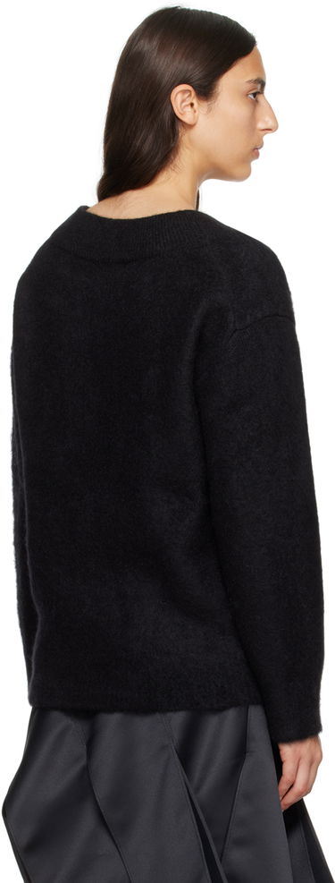 Sweater We11done We11done V-Neck Knit Sweater Sort | WD-KT3-23-658-W-BK, 2