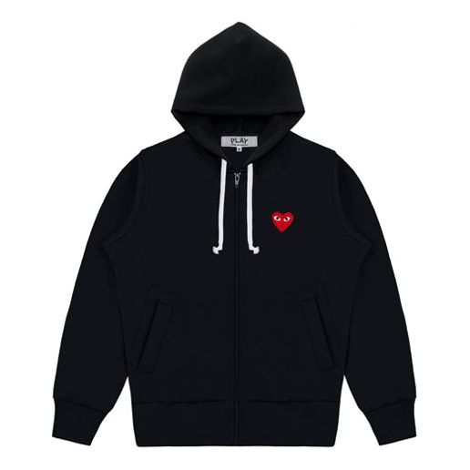 Sweatshirt Comme des Garçons PLAY Zip Hooded Jacket With Red Heart Sort | AZ-T171-051-1, 0