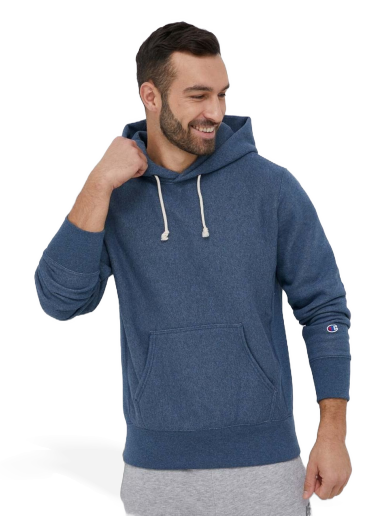 Sweatshirt Champion Hooded Sweatshirt Mørkeblå | 218800