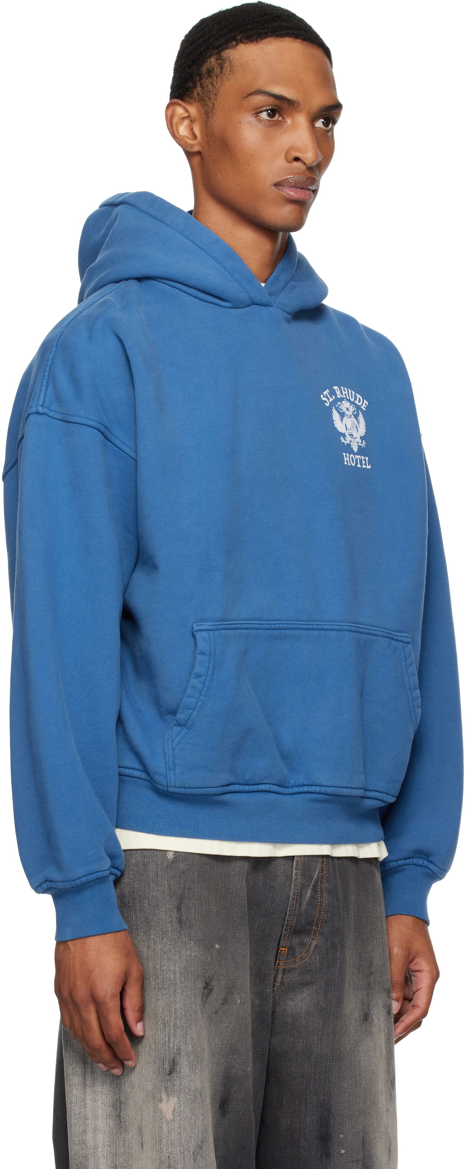 Sweatshirt Rhude Rhude 'St Rhude' Seal Hoodie Blå | RHPF25HO01012, 1