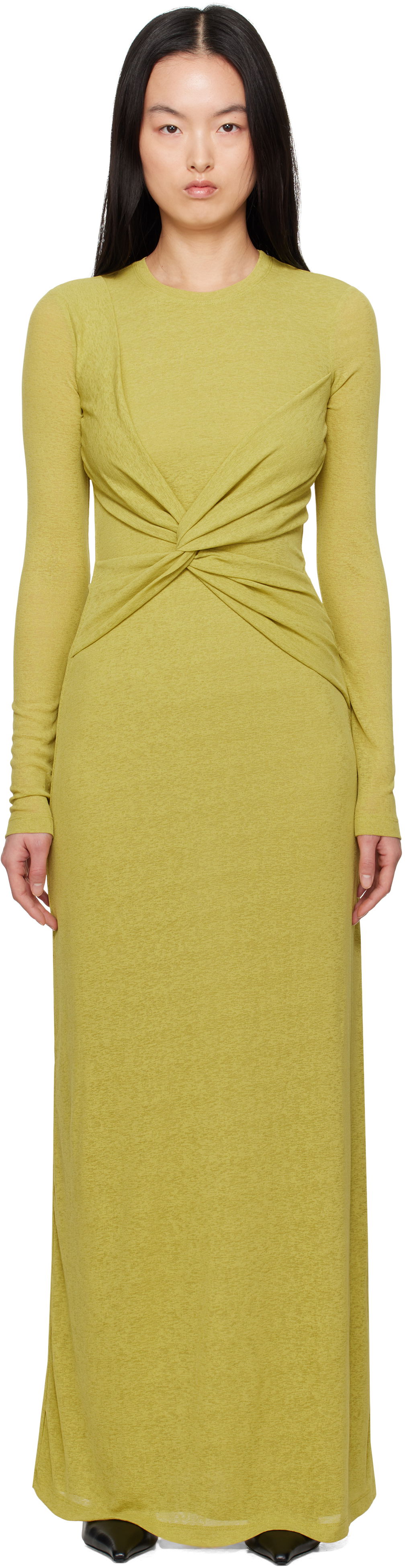 Kjole Nanushka Nanushka Rozal Twist Front Maxi Dress Grøn | NW25RSDR16464, 0