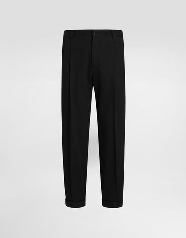 Bukser Dolce & Gabbana Dolce & Gabbana Gabardine Double Darts Pants Sort | GP10DTFUFNVN0000_3, 0