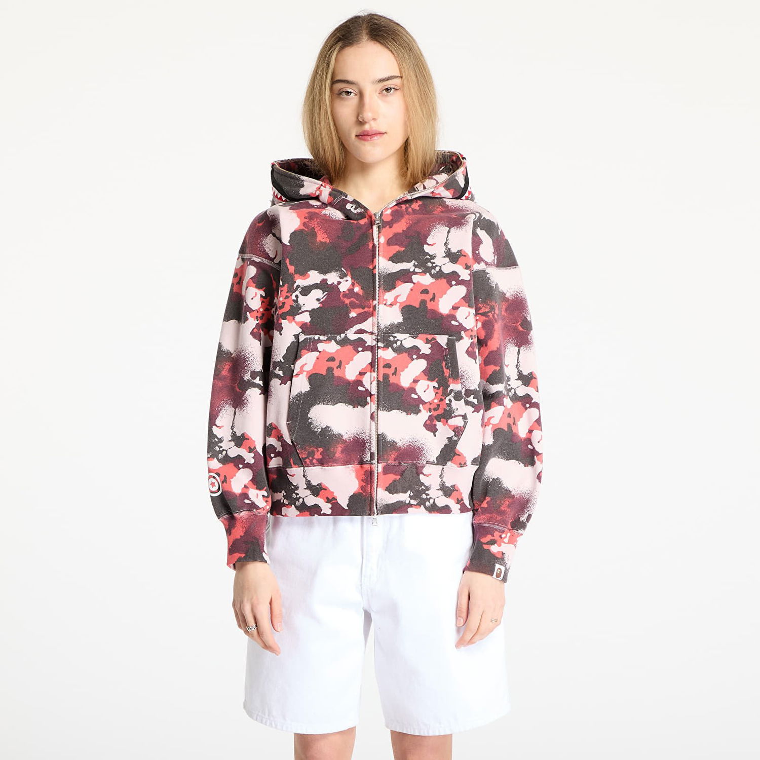 Sweatshirt BAPE A BATHING APE Map Camo Shark Relaxed Fit Full Zip Hoodie Flerfarvet | 001ZPL301001MRED, 1