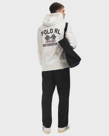 Sweatshirt Polo by Ralph Lauren Polo Motorsport Long Sleeve Hoodie with Kangaroo Pocket Hvid | 710972613001, 2