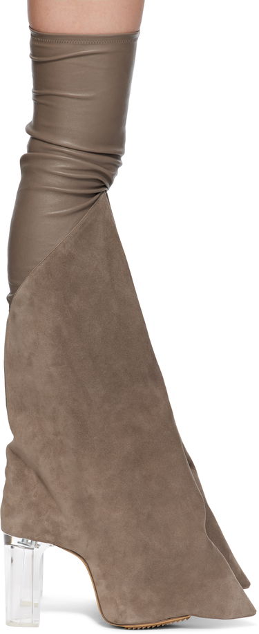 Kjole Rick Owens Rick Owens Hollywood Taco Kiss Suede Tall Boots Grå | RO01E7843 LSLVS0, 0