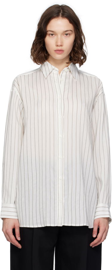 Skjorte TOTEME TOTEME Striped Button-Down Shirt Hvid | 253-WRT0480-FB0439, 0