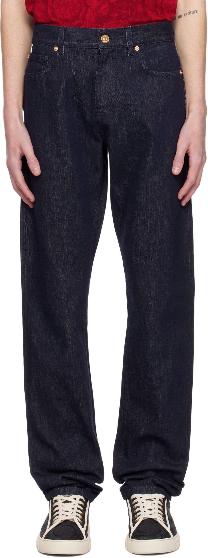 Jeans Versace Relaxed-Fit Jeans Mørkeblå | 1015844_1A12477
