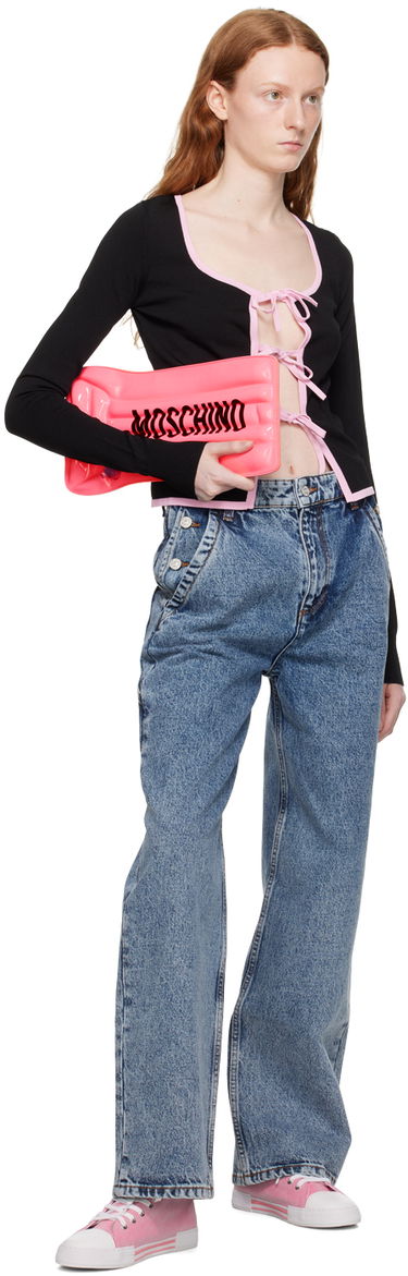 Sweater Moschino Moschino Jeans Self-Tie Cardigan Sort | 0915 8213, 3