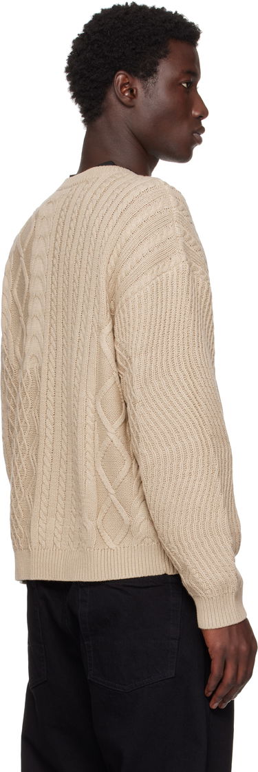 Sweater Dime Dime Mixed Cable Knit Sweater Beige | DIMESU256SAN, 2
