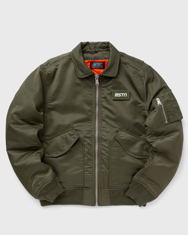 Bomberjakke Schott NYC BSTN Bomber Jacket Grøn | BSTN-210100RS-ARMY-KAKI, 0