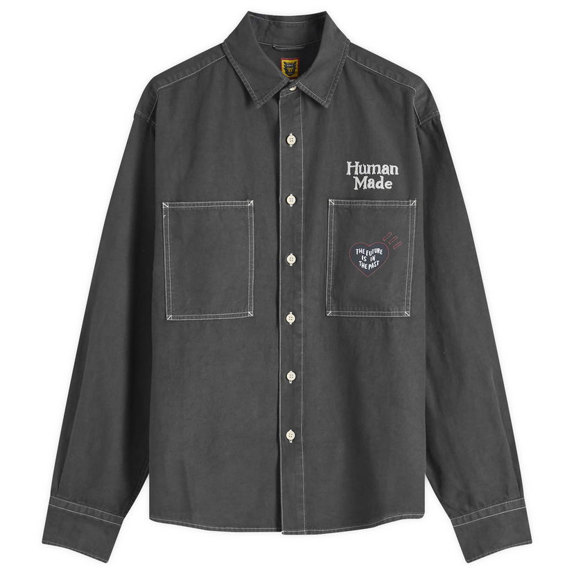 Skjorte Human Made Work Shirt Stitch Large Grå | HM28SH017-BK