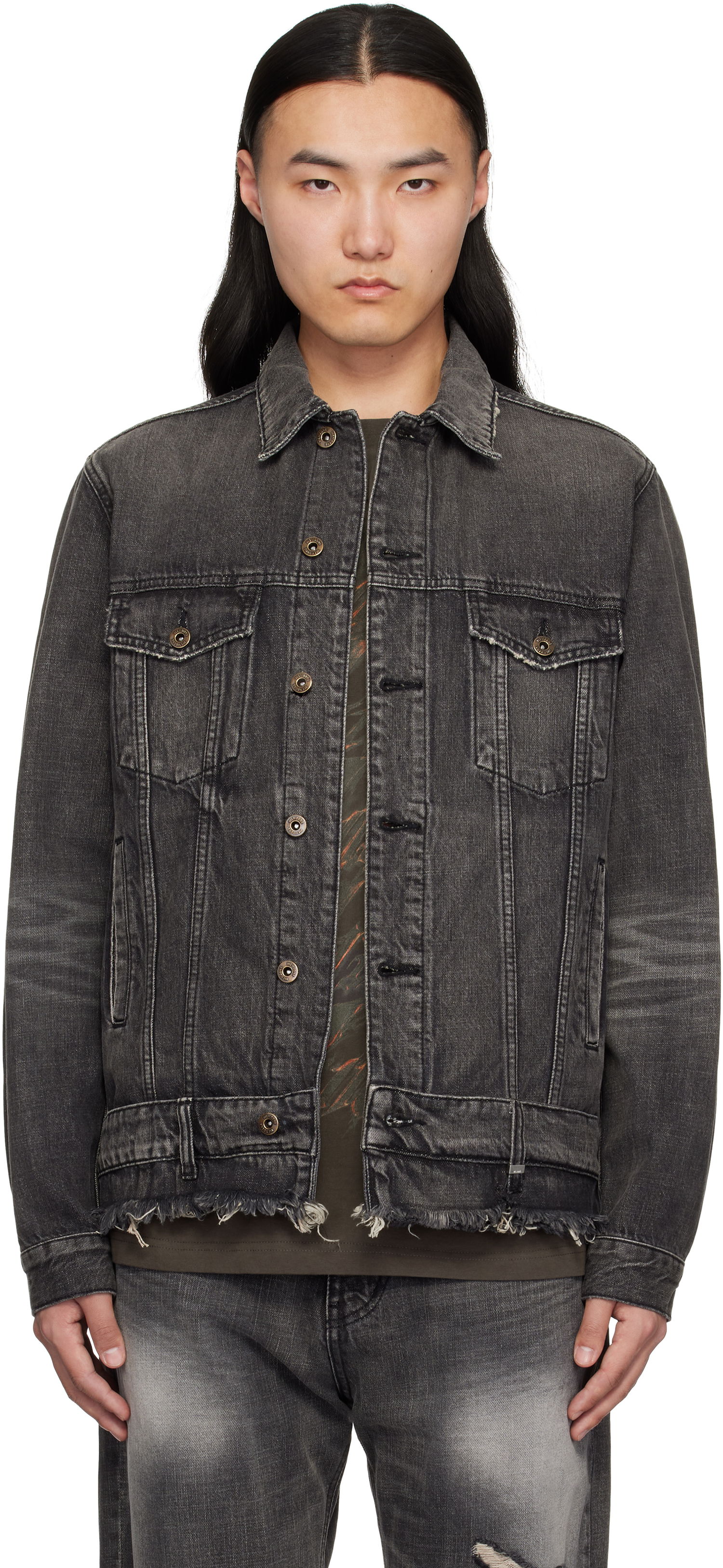 Jakke We11done We11done Denim Trucker Jacket Grå | WD-DJ0-25-308-U-BK, 0