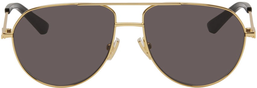 Solbriller Bottega Veneta Split Pilot Metal Sunglasses Beige | BV1302S, 0