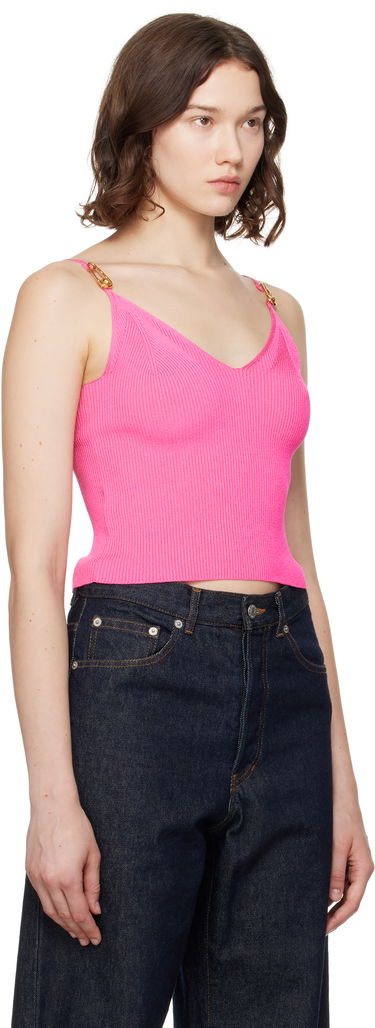 Tanktop Versace Versace Safety Pin Knit Crop Camisole Lyserød | 1017770_1A12699, 1