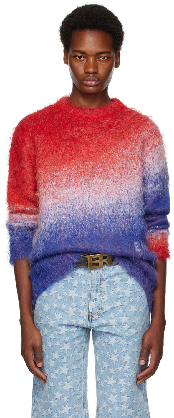 Sweater ERL ERL Gradient Knit Sweater Rød | ERL06N005