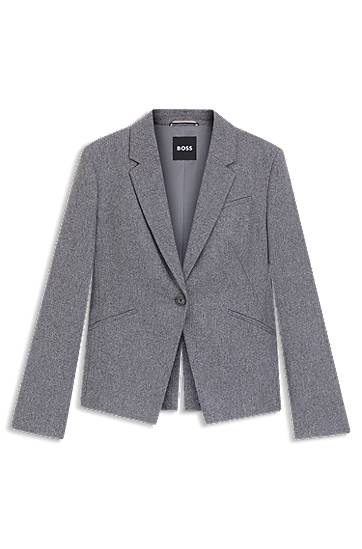 Jakke BOSS Slim-Fit Flannel Blazer Grå | 50548754, 0