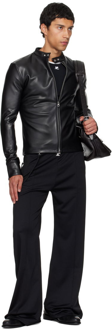 Jakke Courrèges Courrèges Faux-Leather Biker Jacket Sort | 325CTO448PU0049, 3