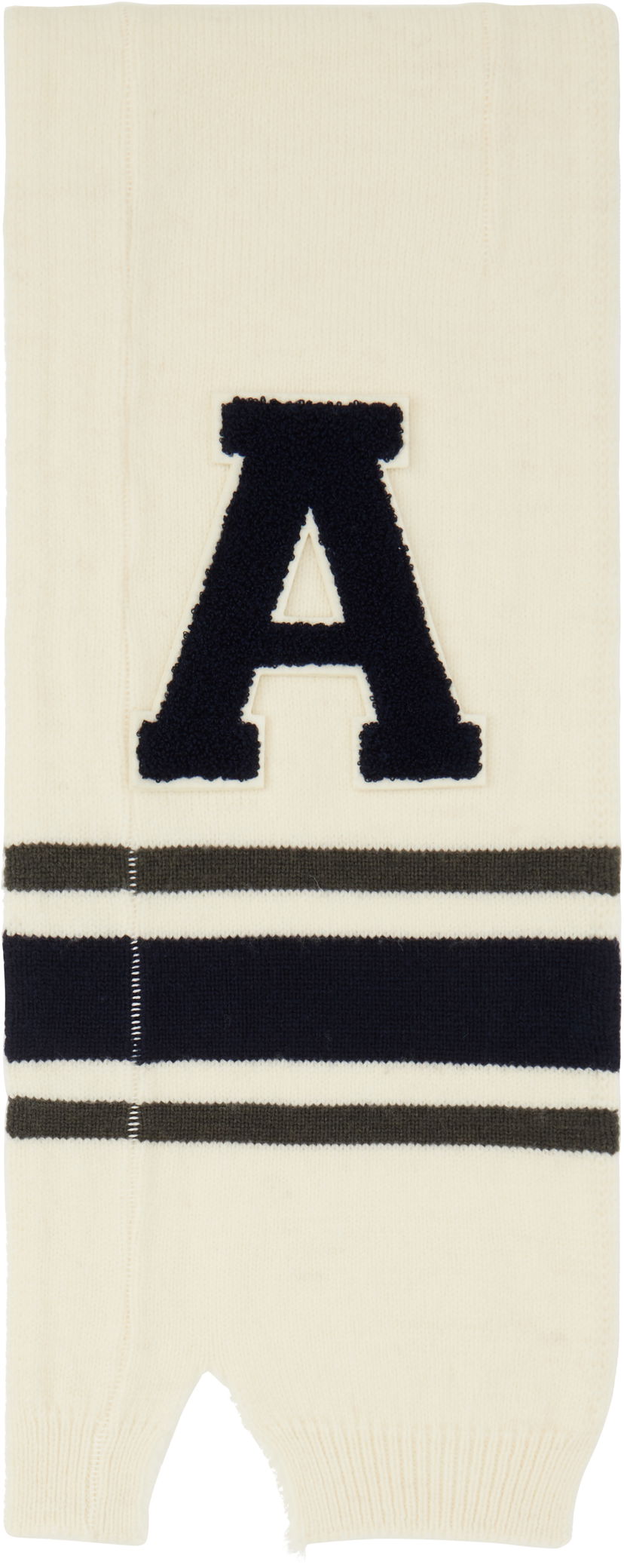 Tørklæde Ambush Knit Scarf With Letter Appliqué Hvid | BWMA002F24KNI0013146