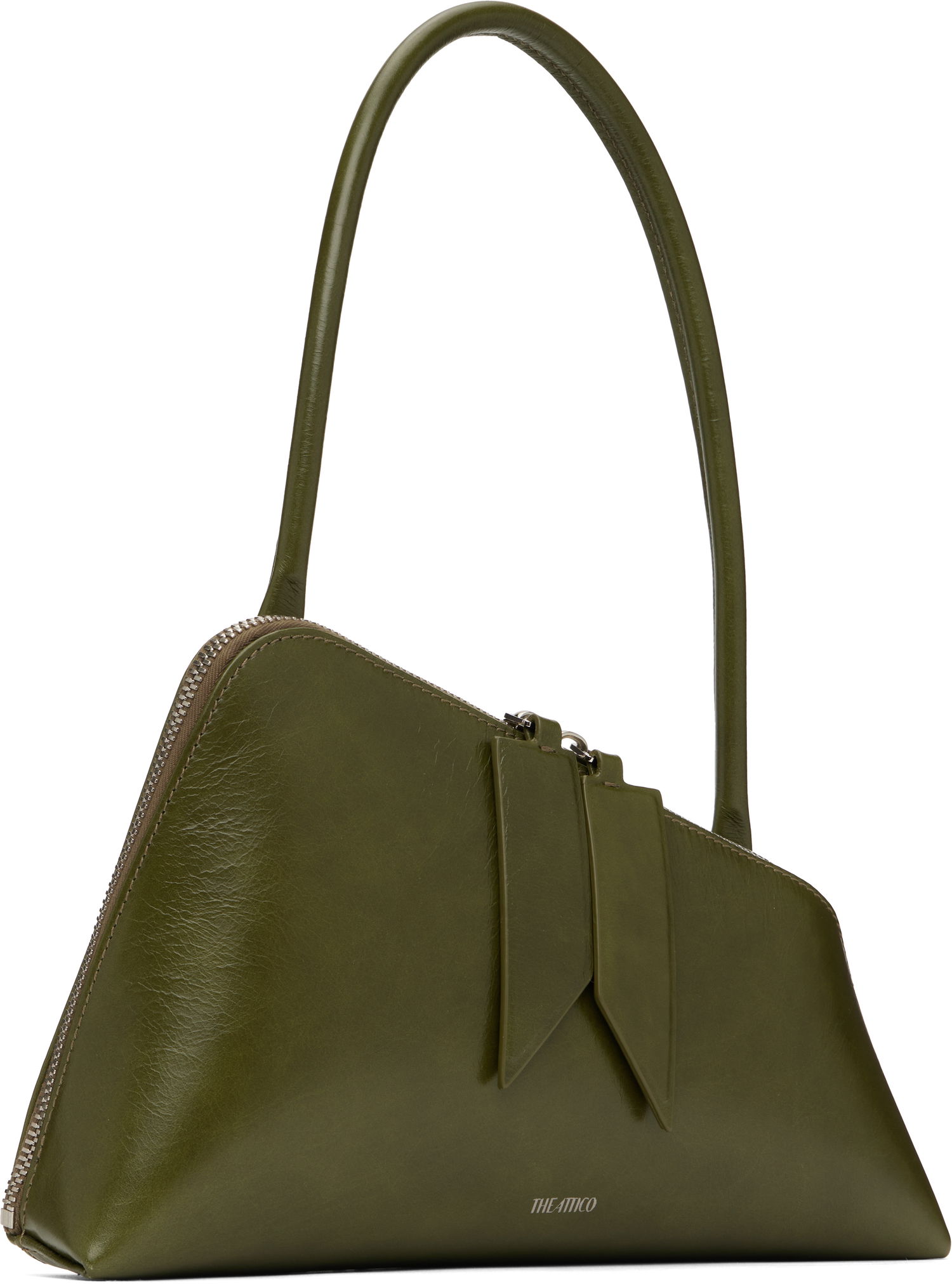 Håndtaske The Attico The Attico 'Sunrise' Leather Shoulder Bag Grøn | 250WAH00042 LBT110AA, 1