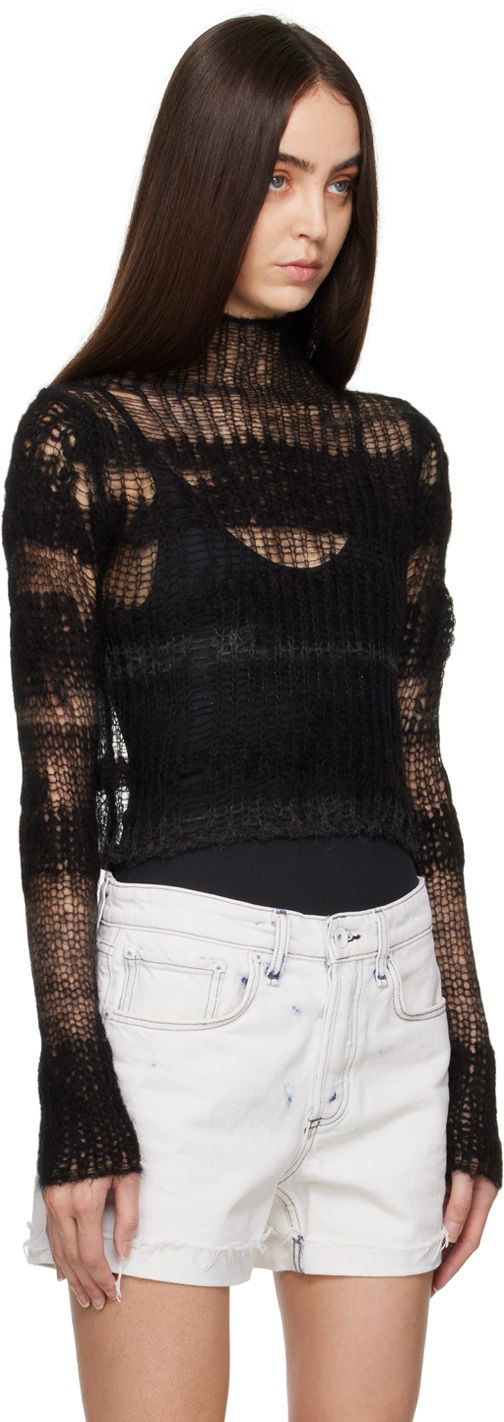 Sweater rag & bone Lillian Open-Knit Sweater Sort | WAS22FS048FW48, 1
