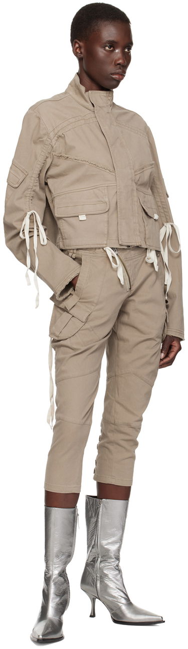 Cargo bukser Ottolinger Ottolinger Cropped Cargo Pants Beige | 0903801, 3