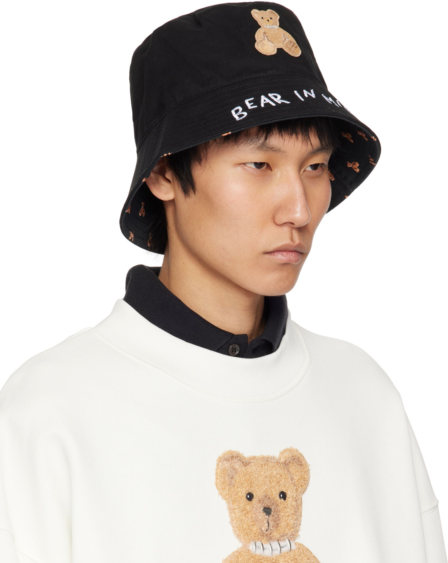Hat Palm Angels Palm Angels 'Bear In Mind' Bucket Hat Sort | PMLA039S25FAB0031060, 1