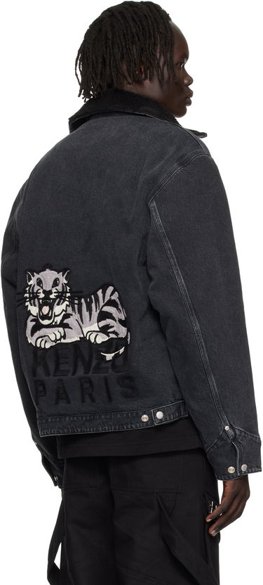 Jakke KENZO Kenzo Paris 'KENZO Happy Tiger' Denim Utility Jacket Sort | FF65DB1056C4, 2