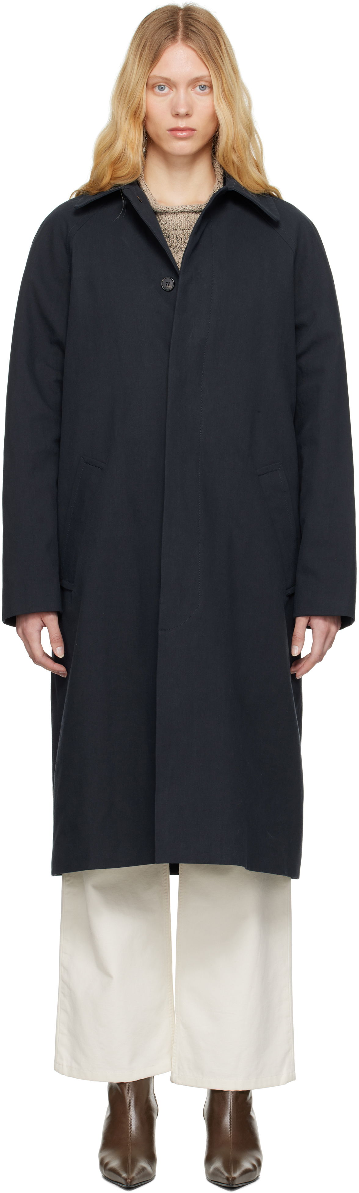 Trenchcoat A.P.C. A.P.C. Eduoard Mac Trench Coat Mørkeblå | COGXT-M01549, 0