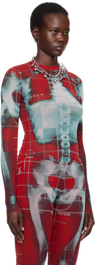 T-shirt Jean Paul Gaultier Jean Paul Gaultier 'The Squeletor' Mesh Top Rød | 25/33-F-TO241-T580-3058, 4