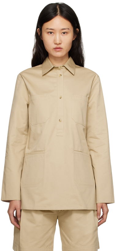 Skjorte TOTEME Long Sleeve Utility Top Beige | 233-5060-264, 0
