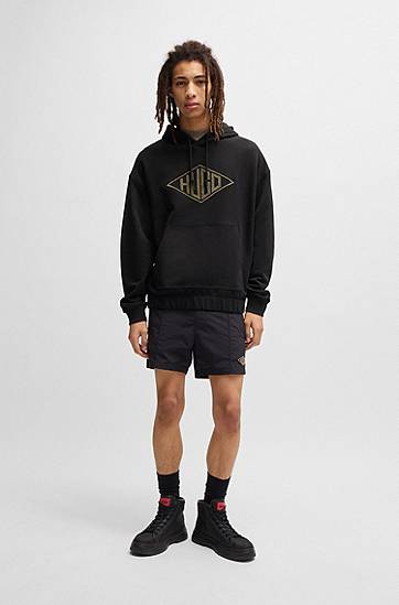 Sweatshirt BOSS Terry Hoodie with Embroidered Logo by HUGO Sort | 50534947, 1