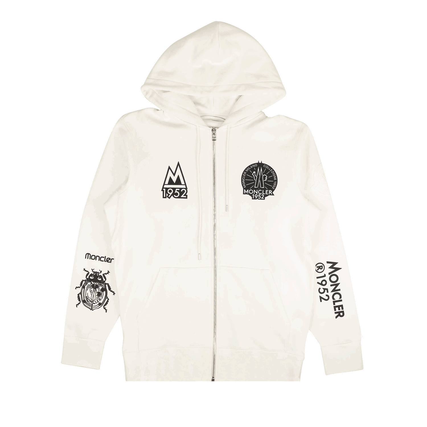 Sweatshirt Moncler Zip Up 1952 Logo Hoodie Hvid | G20928G00003809KX 001, 0
