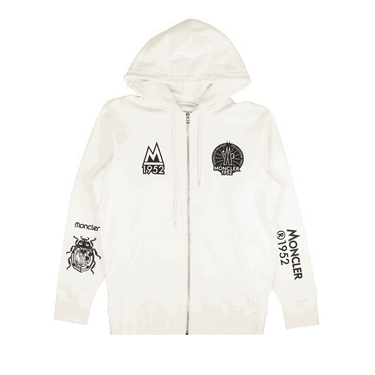 Sweatshirt Moncler Zip Up 1952 Logo Hoodie Hvid | G20928G00003809KX 001, 0