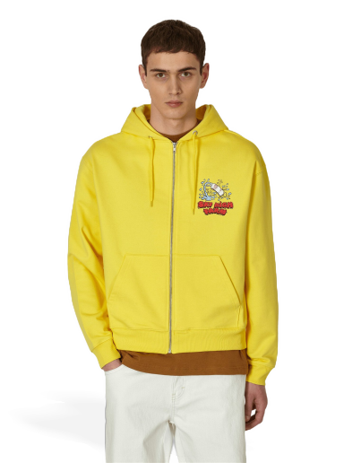Sweatshirt Sky High Farm Flatbush Printed Zipped Hooded Sweatshirt Gul | SHF03T023 1