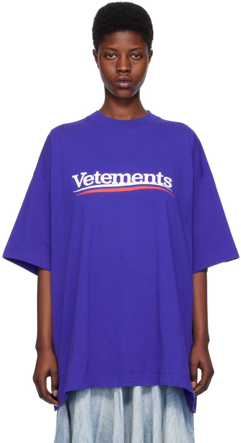 T-shirt VETEMENTS Campaign T-Shirt Blå | UE64TR440N