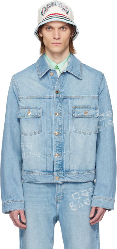 Jakke Casablanca Casablanca Graffiti Distressed Denim Jacket Blå | MS25-JK-343-01, 0