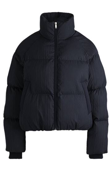 Puffer jakke BOSS Corduroy-Effect Water-Repellent Puffer Jacket Mørkeblå | 50524026