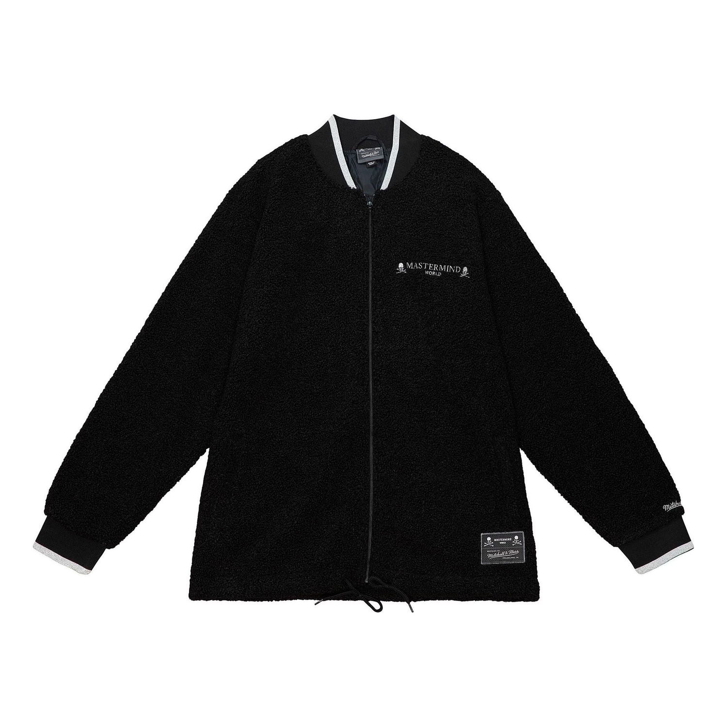 Bomberjakke Mitchell & Ness Mitchell & Ness x Mastermind Sherpa Jacket Sort | OJBF5238-CLBYYPPPBLCK, 0