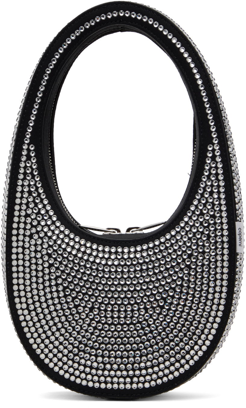 Håndtaske Coperni Crystal Embellished Mini Swipe Bag Sort | COPBA01BIS455, 0