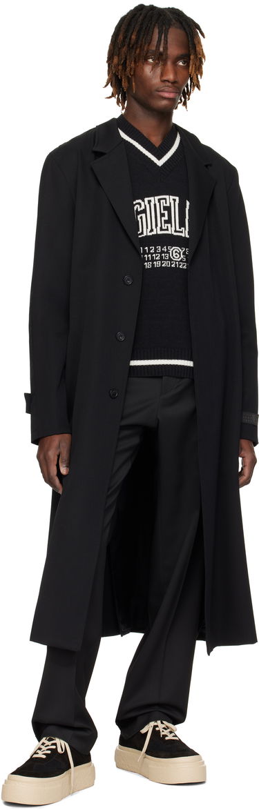 Frakker Maison Margiela MM6 Maison Margiela Wool & Cotton Gabardine Trench Coat Sort | SH0AA0009 MTN039, 3