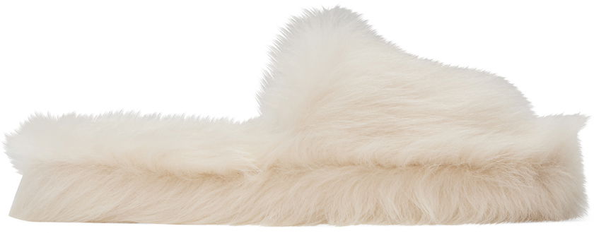 Sneakers og sko Bottega Veneta Shearling Resort Slides "White" Hvid | 668569-V2EF0, 0