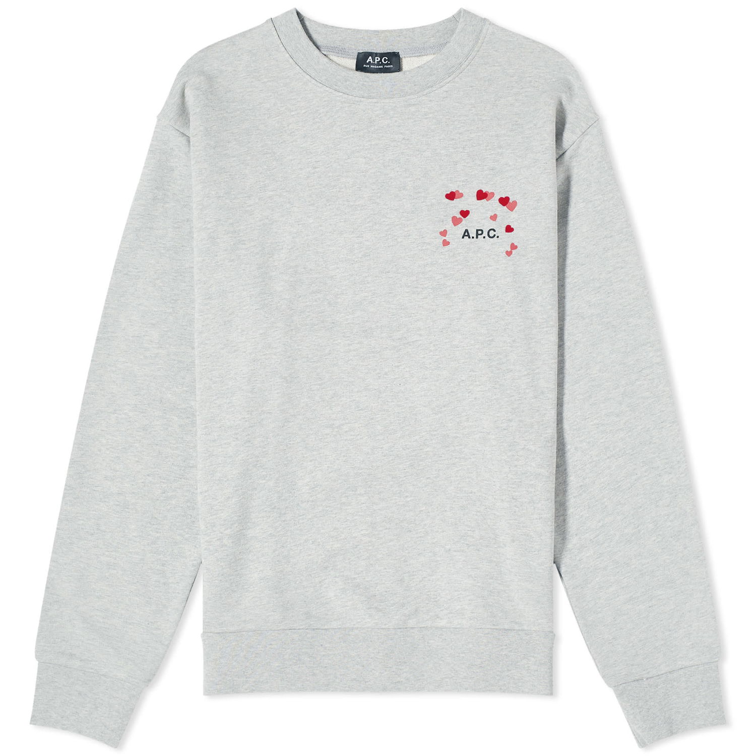 Sweater A.P.C. alentines Logo Crewneck Grå | COEIP-M27895-PLA, 0