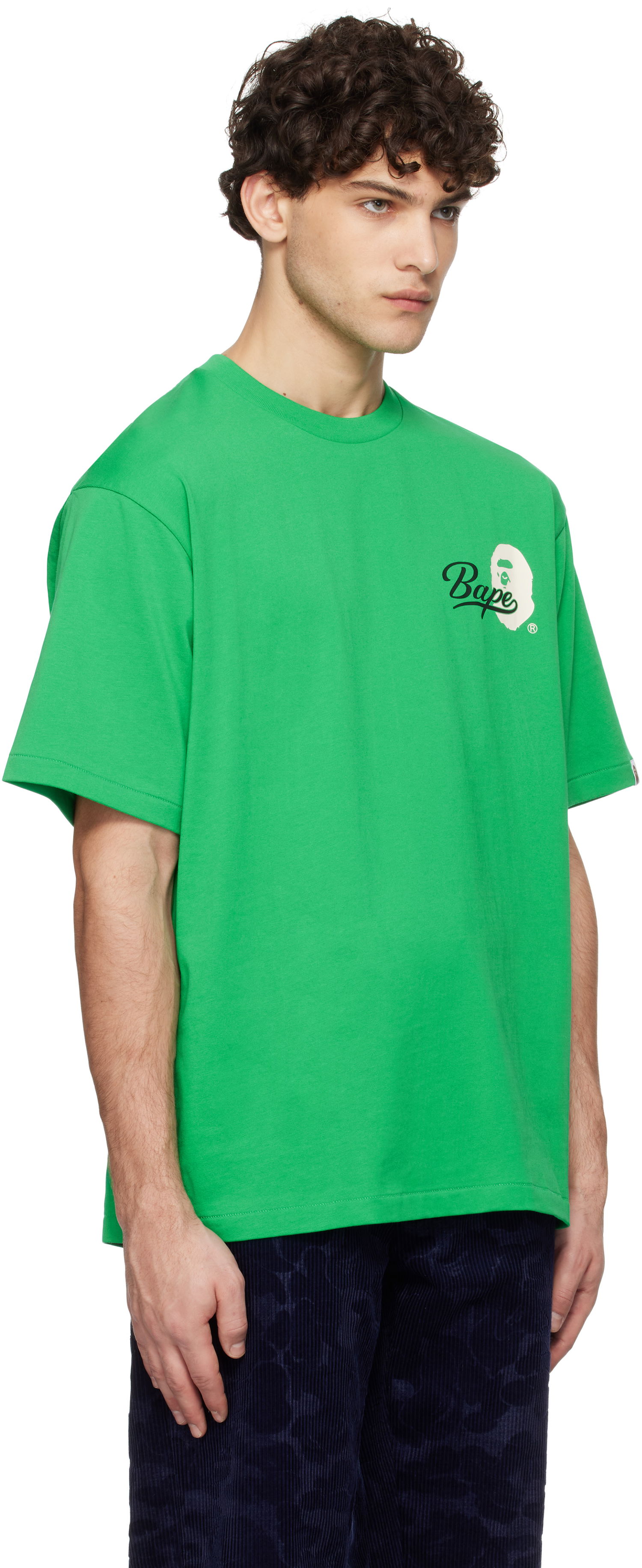 T-shirt BAPE Cursive Logo Graphic T-Shirt Grøn | 001TEK801303M, 1