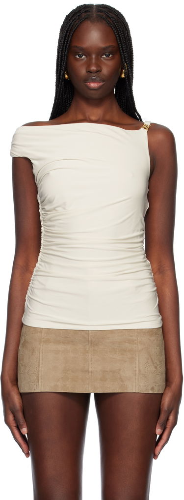 Tanktop AMIRI AMIRI Off-The-Shoulder Ruched Top Hvid | AWTPTT1014, 0