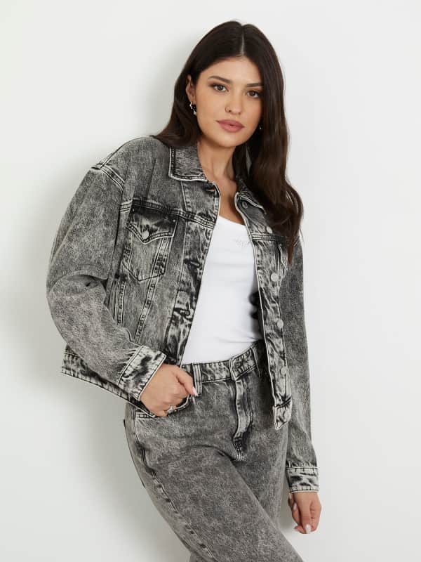 Jakke GUESS Relaxed Fit Denim Jacket Grå | W4RN62D56B3, 0