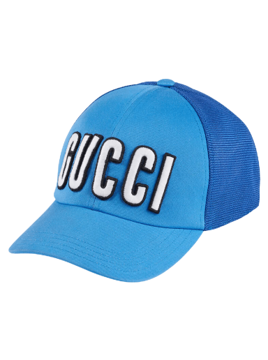 Hat Gucci Baseball Hat With Patch Blå | 701324 4HAOY 4969