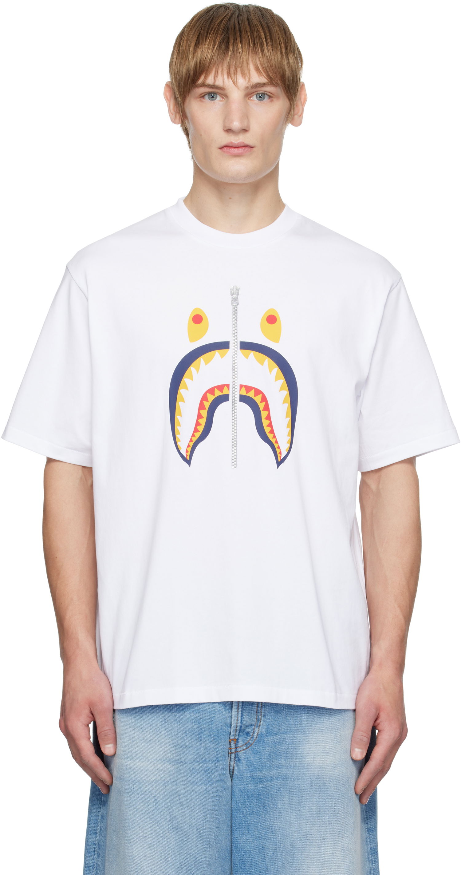 T-shirt BAPE Shark Graphic T-Shirt Hvid | 001TEK701301M, 0