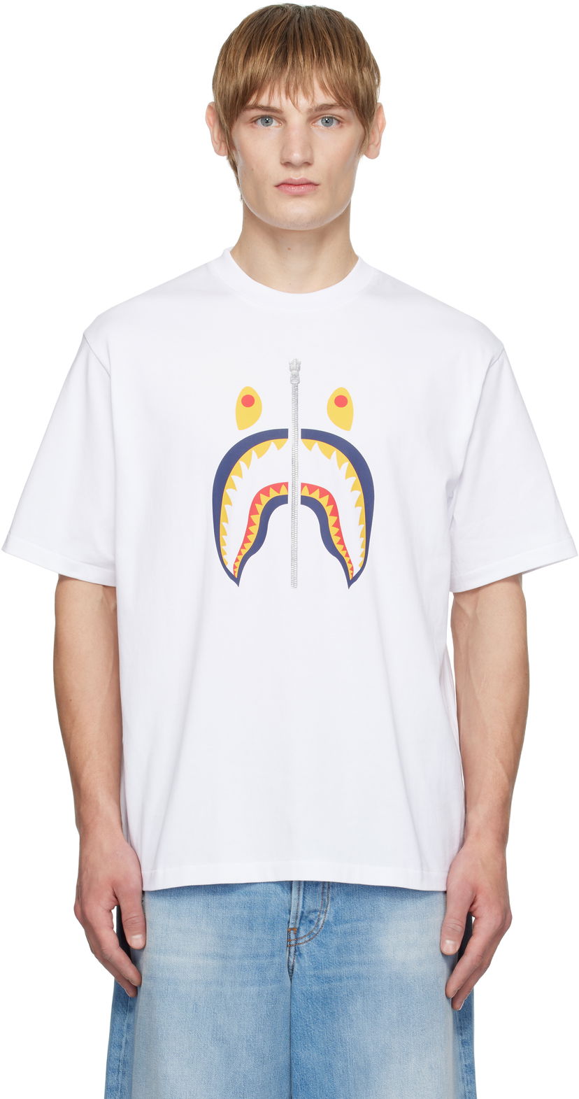 T-shirt BAPE Shark Graphic T-Shirt Hvid | 001TEK701301M