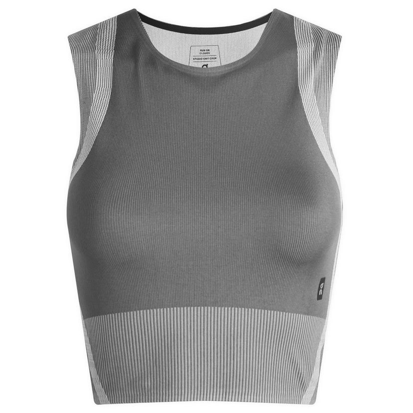 Tanktop On Running Studio Knit Crop Top Grå | 1WF10250962