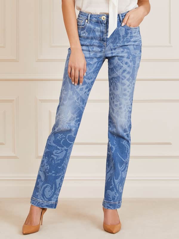 Bukser GUESS Marciano Paisley Denim Pant Turkis | 3GGA049897Z, 0